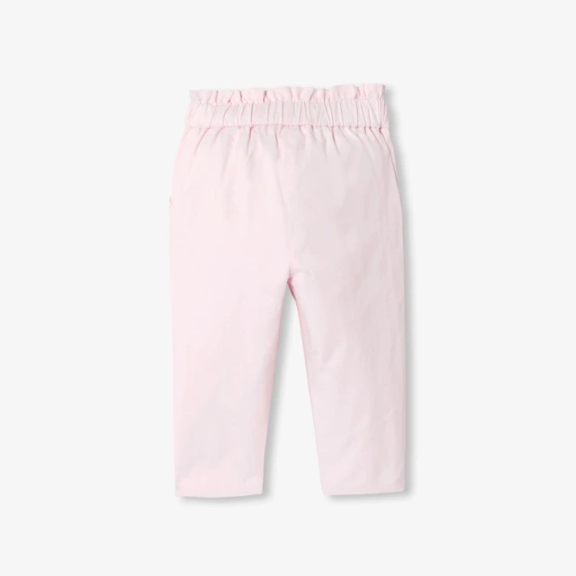 Pantalon bébé fille paper bag en satin de coton