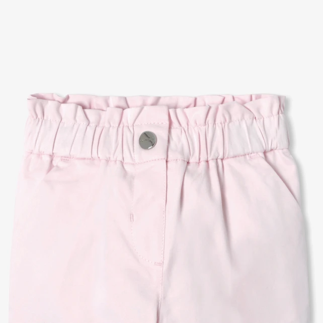 Pantalon bébé fille paper bag en satin de coton
