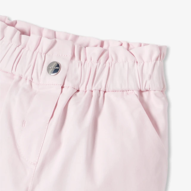 Pantalon bébé fille paper bag en satin de coton