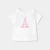T-shirt bébé fille en coton col Claudine