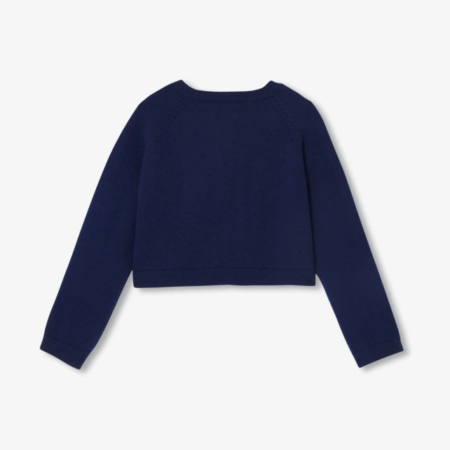 Cardigan court enfant fille