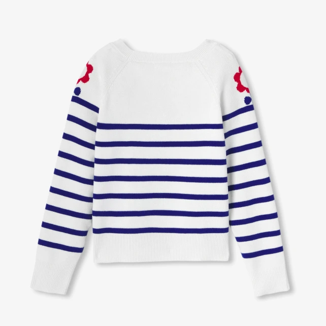 Pull marinière enfant fille en tricot jersey