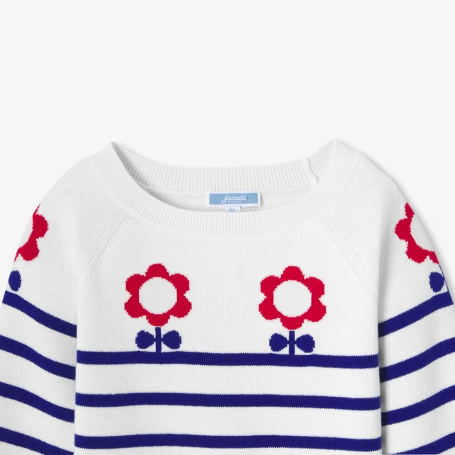 Pull marinière enfant fille en tricot jersey