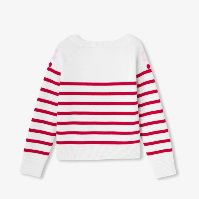 Pull marinière enfant fille en tricot jersey
