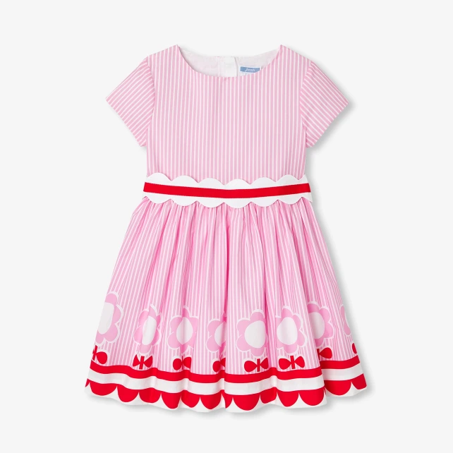 Robe enfant fille en popeline rayée