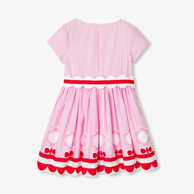 Robe enfant fille en popeline rayée