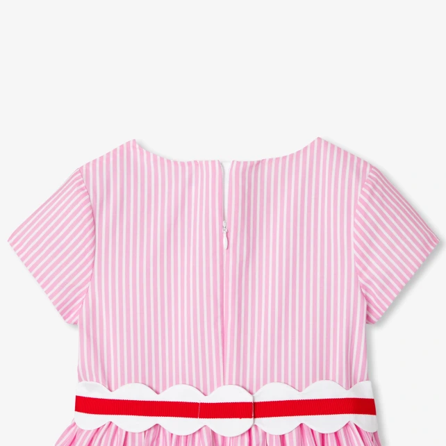 Robe enfant fille en popeline rayée