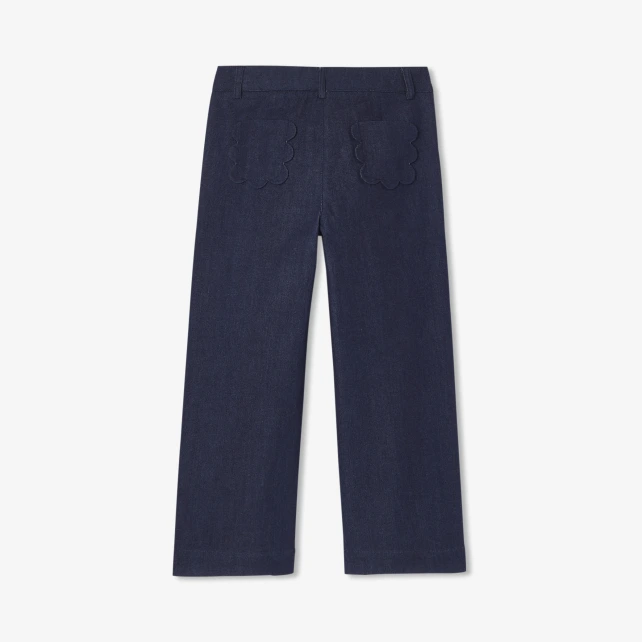 Jean large enfant fille en denim brut