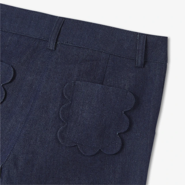 Jean large enfant fille en denim brut