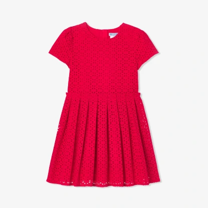 Robe enfant fille en broderie anglaise