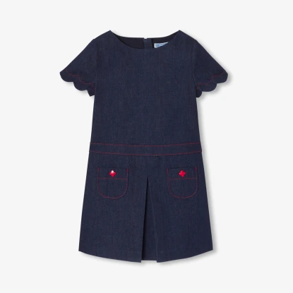 Robe enfant fille en jean brut