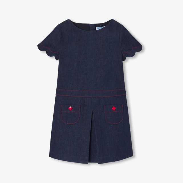 Robe enfant fille en jean brut