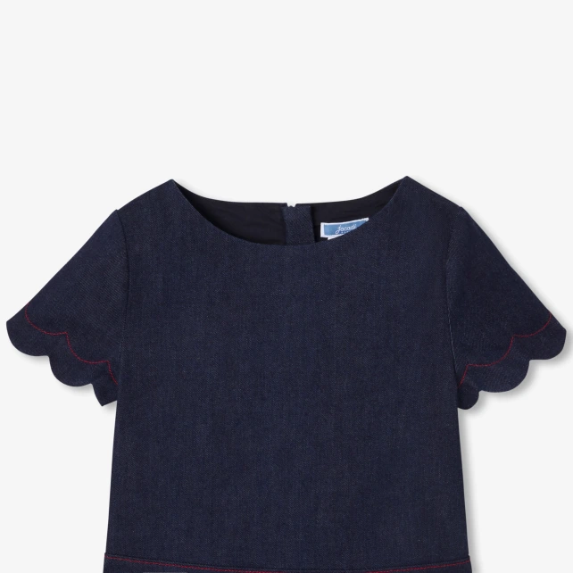 Robe enfant fille en jean brut