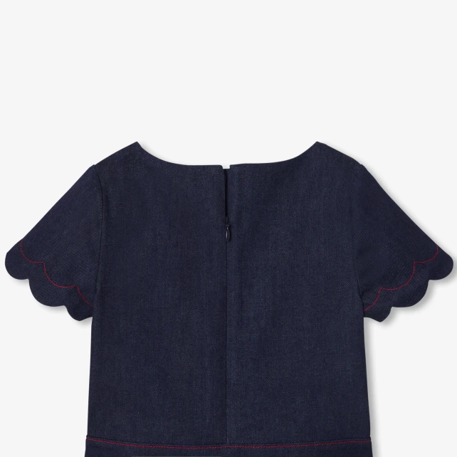 Robe enfant fille en jean brut