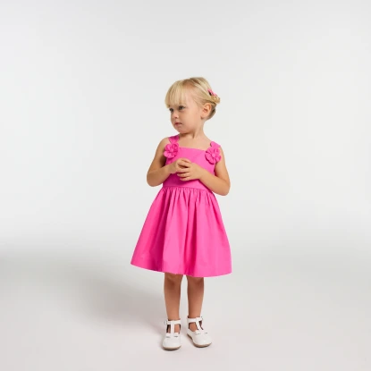 Robe de cérémonie bébé fille en satin de coton
