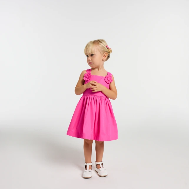 Robe de cérémonie bébé fille en satin de coton