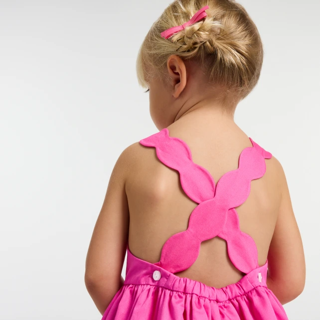 Robe de cérémonie bébé fille en satin de coton