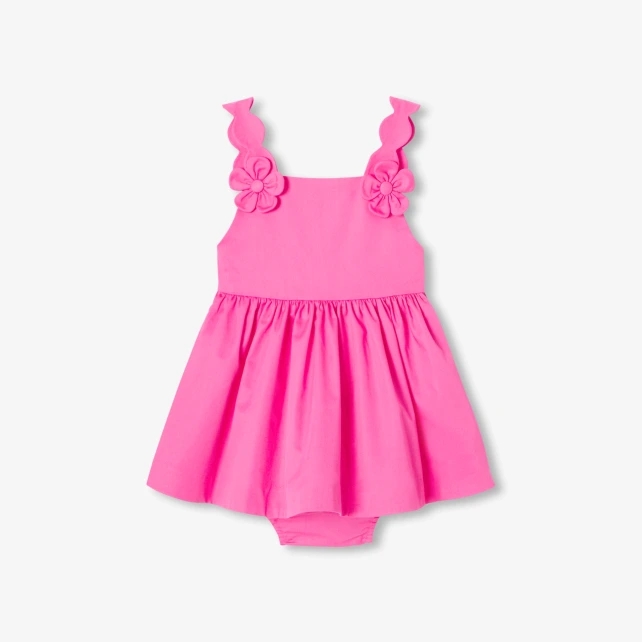 Robe de cérémonie bébé fille en satin de coton