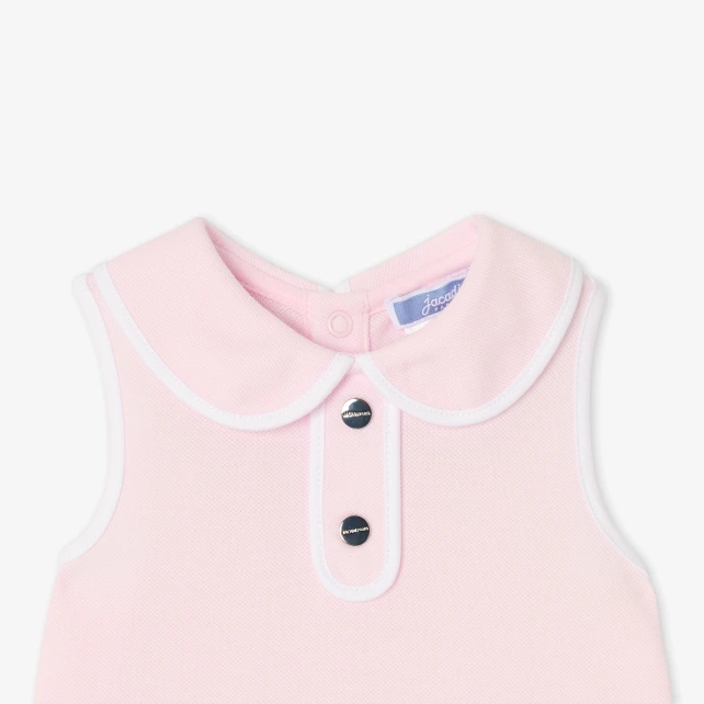 Robe sans manches bébé fille en piqué de coton