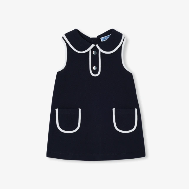 Robe sans manches bébé fille en piqué de coton