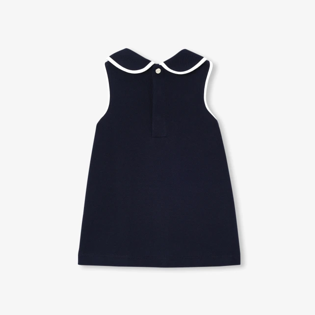 Robe sans manches bébé fille en piqué de coton