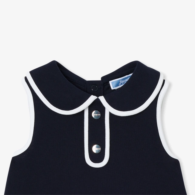 Robe sans manches bébé fille en piqué de coton