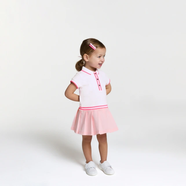 Robe polo bébé fille en piqué de coton