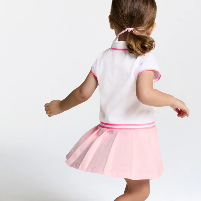 Robe polo bébé fille en piqué de coton
