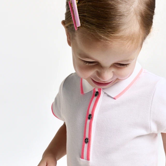 Robe polo bébé fille en piqué de coton