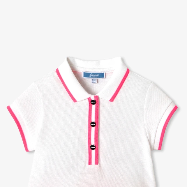 Robe polo bébé fille en piqué de coton