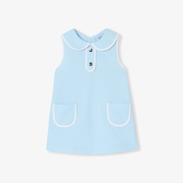 Robe sans manches bébé fille en piqué de coton