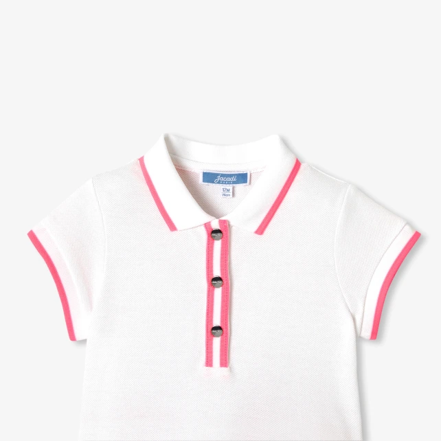 Robe polo bébé fille en piqué de coton