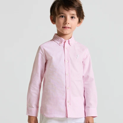 Chemise enfant en Oxford rayé