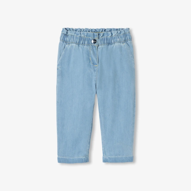 Pantalon bébé fille en chambray