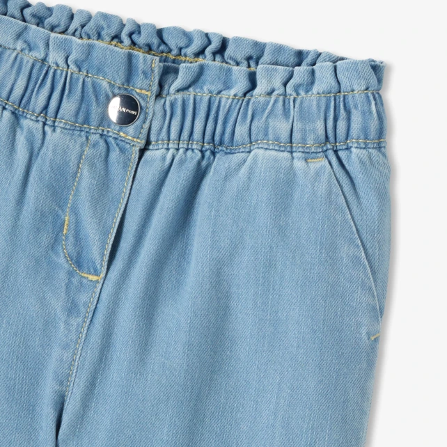 Pantalon bébé fille en chambray