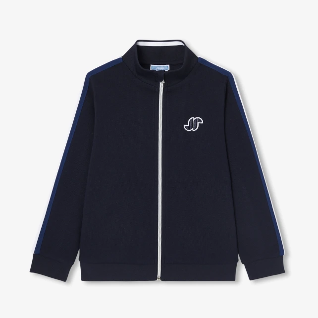 Sweat zippé enfant garçon en piqué double-face