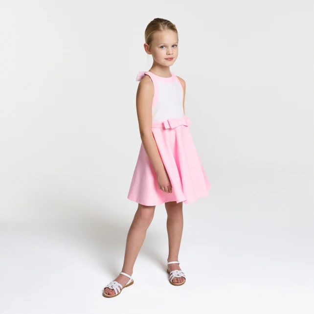 Robe de cérémonie enfant fille en coton alvéolé