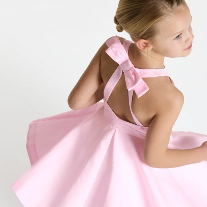 Robe de cérémonie enfant fille en coton alvéolé