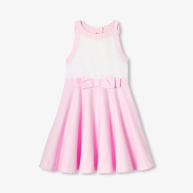 Robe de cérémonie enfant fille en coton alvéolé