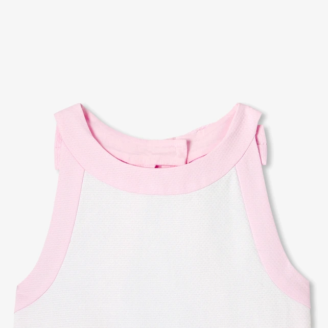 Robe de cérémonie enfant fille en coton alvéolé