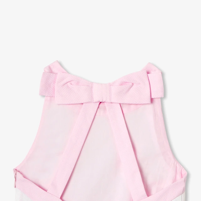 Robe de cérémonie enfant fille en coton alvéolé