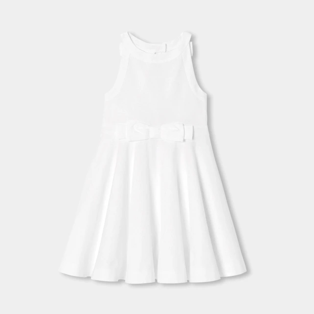 Robe de cérémonie enfant fille en coton alvéolé