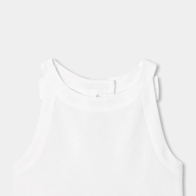 Robe de cérémonie enfant fille en coton alvéolé