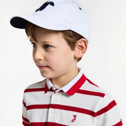 Polo enfant garçon piqué de coton rayé