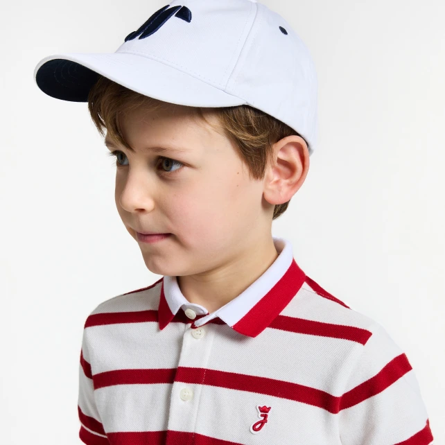 Polo enfant garçon piqué de coton rayé