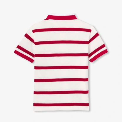 Polo enfant garçon piqué de coton rayé