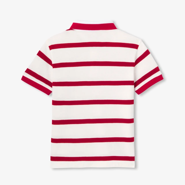 Polo enfant garçon piqué de coton rayé