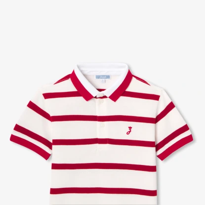 Polo enfant garçon piqué de coton rayé