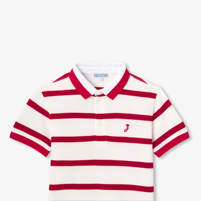 Polo enfant garçon piqué de coton rayé