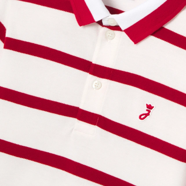 Polo enfant garçon piqué de coton rayé